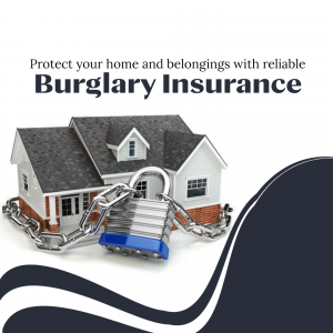 Image of a house secured with a padlock and chain, representing burglary insurance.