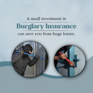Image depicting a burglar attempting to break into a building, promoting burglary insurance.