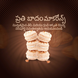 Stack of macarons with nuts and a textured background