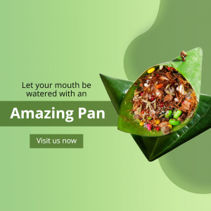 Close-up of a betel leaf (pan) filled with various ingredients.