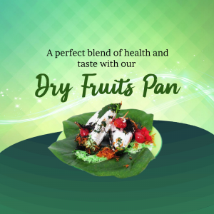 Image of Dry Fruits Pan presented on a betel leaf