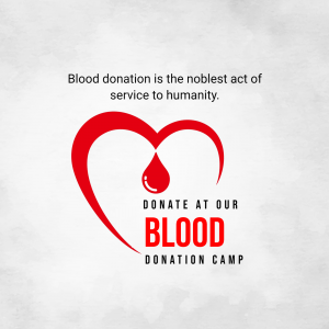 Red heart with a blood drop and text promoting blood donation