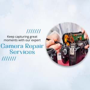 Close-up of a technician repairing a DSLR camera