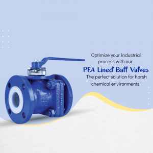 Blue PFA Lined Ball Valve for Industrial Chemical Environments