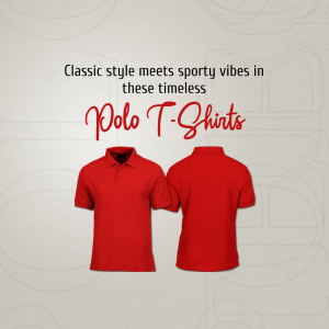 Red Polo T-Shirt front and back view