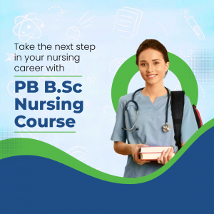 Image of a female nursing student promoting a BSc Nursing course.