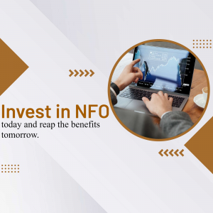 Person using a laptop with a graph on the screen, promoting investment in New Fund Offers.