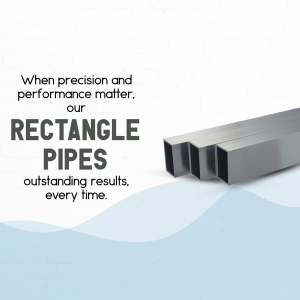 Image of rectangle pipes with text highlighting precision and performance.