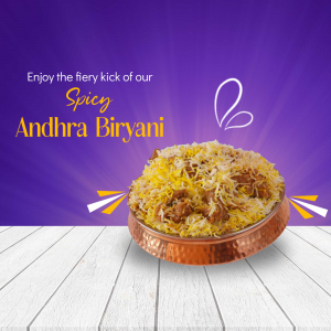 Close-up of a delicious Spicy Andhra Biryani served in a copper bowl