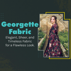 Woman wearing a floral georgette dress in a greenhouse