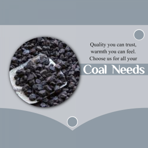 Pile of coal with text promoting coal supply services