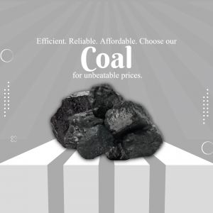 Image of coal with text promoting affordable prices