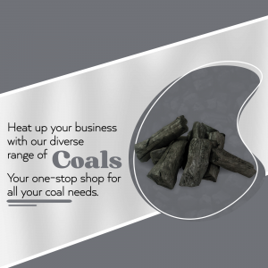 Image of coal with text promoting coal supply for businesses