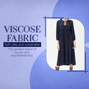Woman wearing a long navy blue viscose dress
