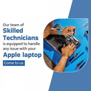 Technician repairing an Apple laptop