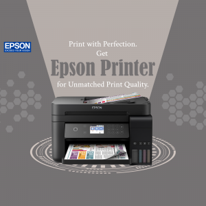 Epson printer with printed documents, showcasing print quality