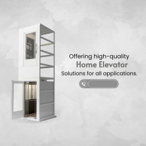 A white home elevator with glass panels, showcasing a modern design.