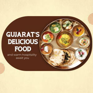 A traditional Gujarati Thali with various dishes.