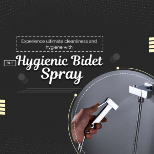 Close-up of a hygienic bidet spray with a hand demonstrating its use.