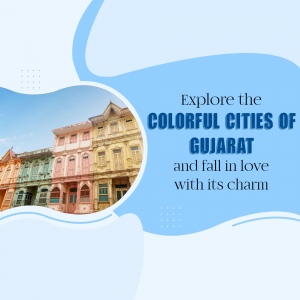 Colorful buildings in Gujarat, India