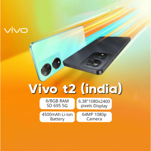 Vivo T2x smartphone with specifications displayed