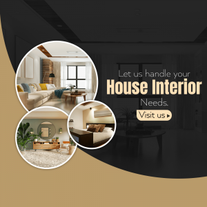 Modern interior design concepts with a promotional graphic.