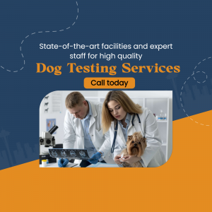 Veterinarians examining a dog in a laboratory setting