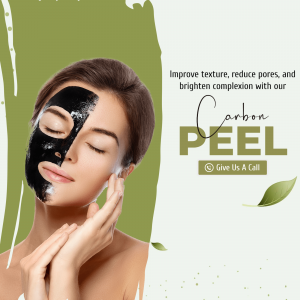 Woman with a black carbon peel mask on half of her face
