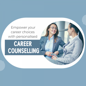 Two women discussing career options with a career counselor.