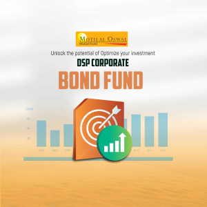 Motilal Oswal DSP Corporate Bond Fund advertisement with target graphic