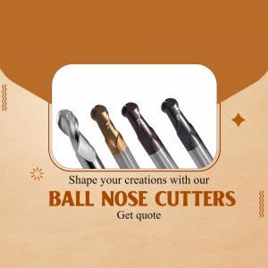 Image of four ball nose cutters with text promoting shaping creations.