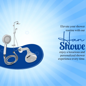 Image of a Han Shower system with a blue and white background