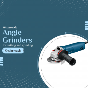 Blue angle grinder tool for cutting and grinding metal