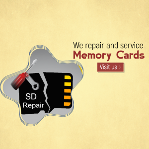 Image depicting memory card repair with a screwdriver and broken card