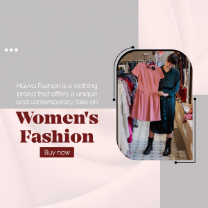 Woman in a clothing store showcasing Havva Fashion's unique women's clothing.