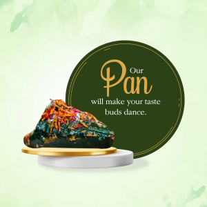 Close-up of a beautifully presented Pan with saffron strands, on a pedestal.