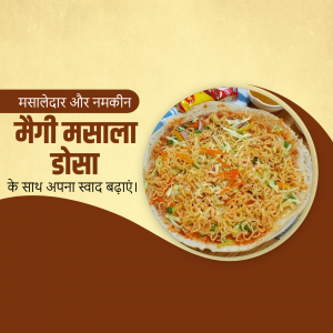 Maggi Masala Dosa with a side of chutney