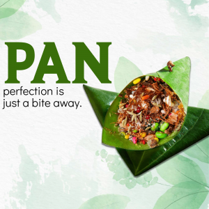 Close-up of a Pan leaf with filling, advertising Pan