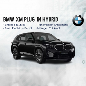 Black BMW XM Plug-In Hybrid SUV with specifications