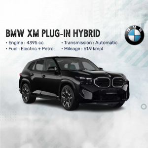 Black BMW XM Plug-In Hybrid SUV with specifications