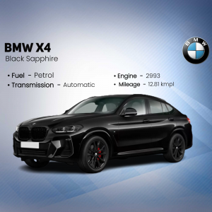 Black BMW X4 car with specifications