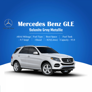 Silver Mercedes-Benz GLE SUV with vehicle specifications