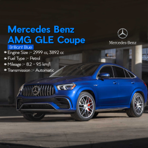 Blue Mercedes-Benz AMG GLE Coupe parked in a garage