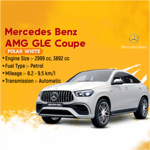 White Mercedes-Benz AMG GLE Coupe car advertisement