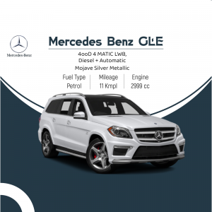 White Mercedes-Benz GLE 400d 4MATIC LWB SUV with detailed specifications