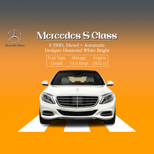 Front view of a white Mercedes-Benz S-Class S 350d Diesel Automatic