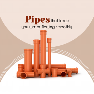 Stack of orange plumbing pipes and fittings