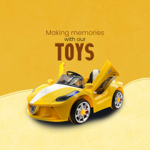 Yellow ride-on toy car with open doors