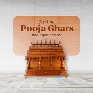 Wooden Pooja Ghar with intricate carvings