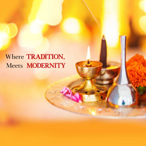 Diwali decorations with diya, incense stick, and marigold flowers